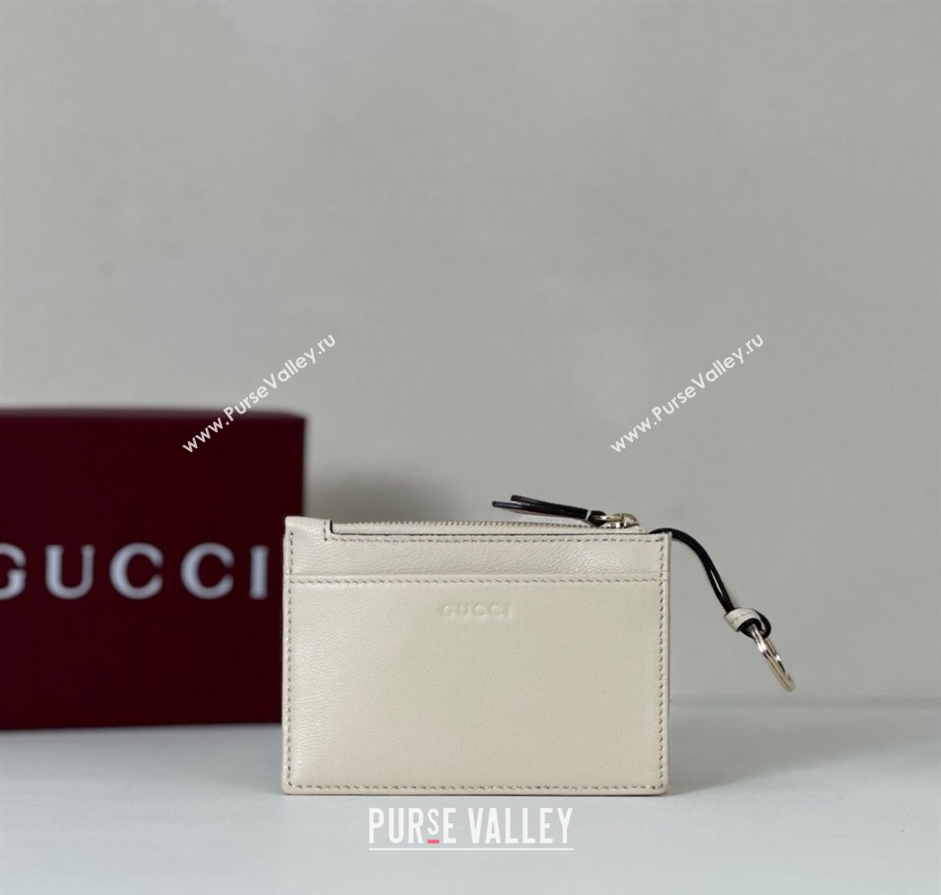 Gucci GG Marmont Leather zip key pouch White 2025 837747 (DLH-250808024)