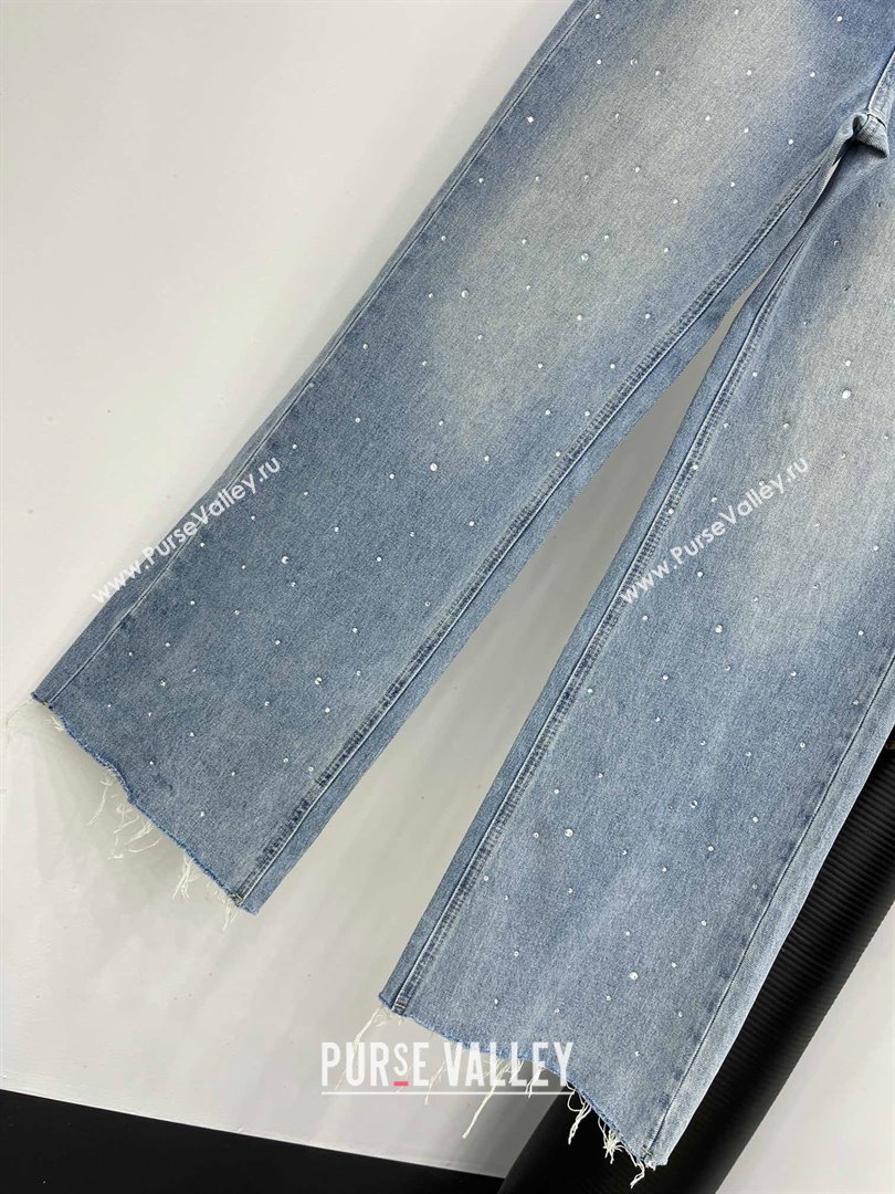 Miu Miu Lace Denim Jeans M040322 Blue 2024 (Q-24040322)