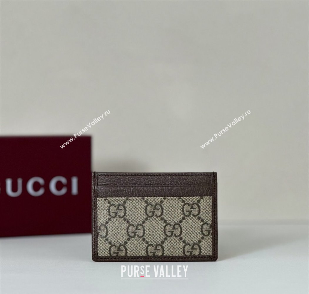 Gucci Ophidia GG Canvas Card Case Wallet Beige/Brown 2025 838486 (DLH-250808026)