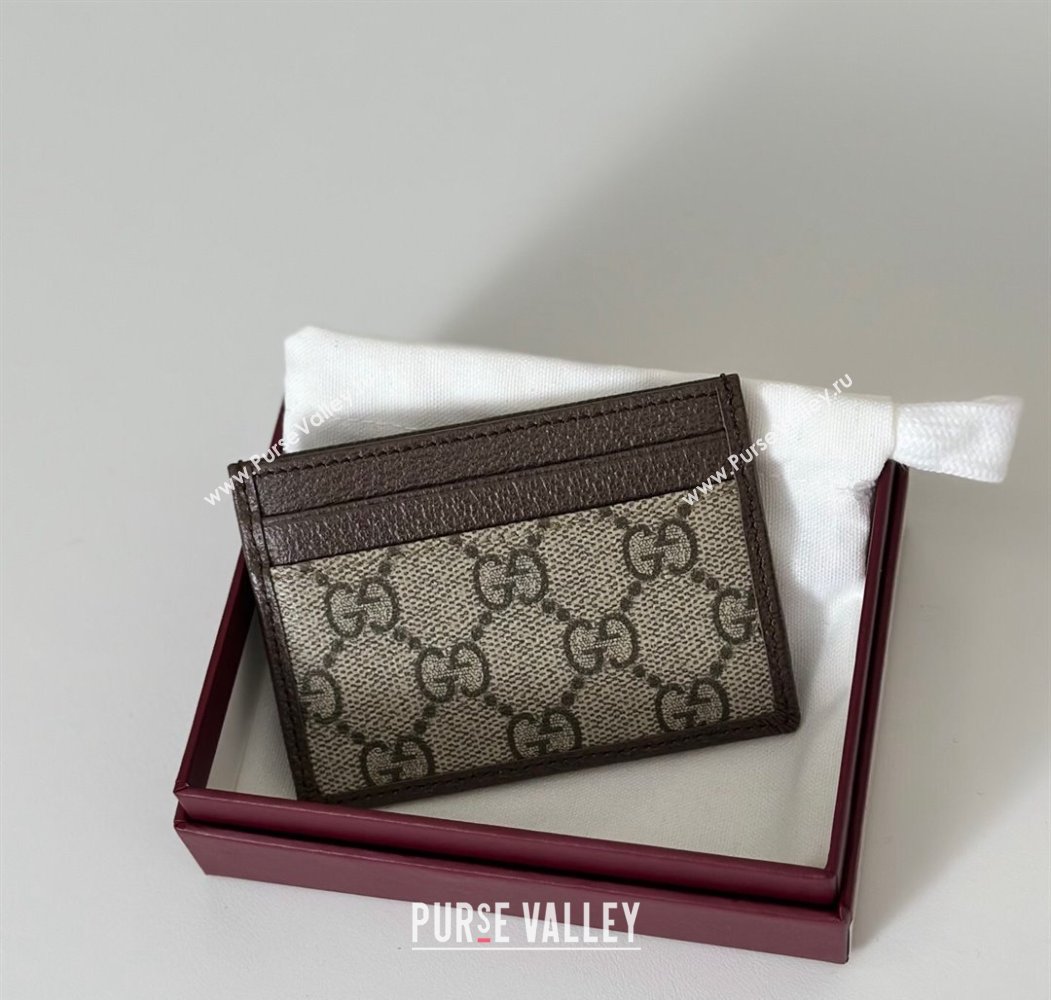 Gucci Ophidia GG Canvas Card Case Wallet Beige/Brown 2025 838486 (DLH-250808026)