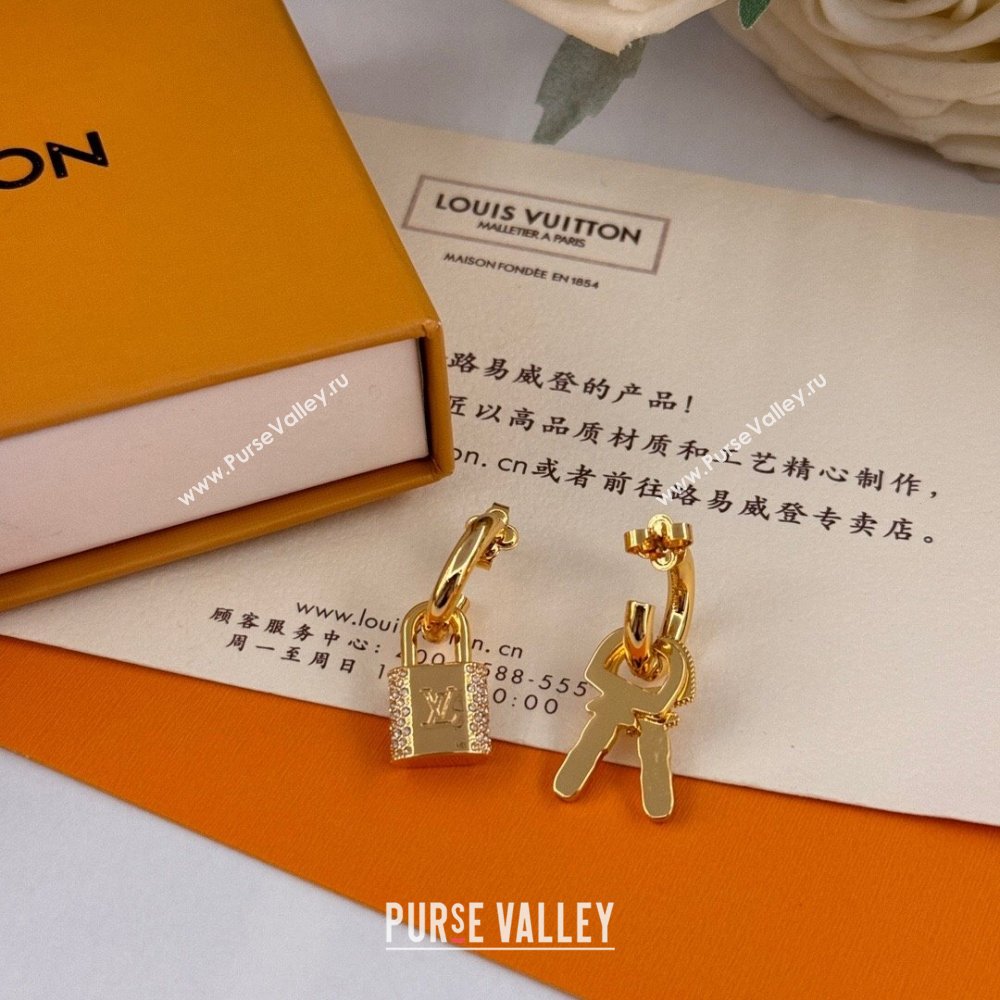 Louis Vuitton LV Padlock Earrings LV111115 Gold 2024 (YF-24111115)