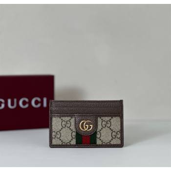 Gucci Ophidia GG Canvas Card Case Wallet Beige/Brown 2025 834795 (DLH-250808028)