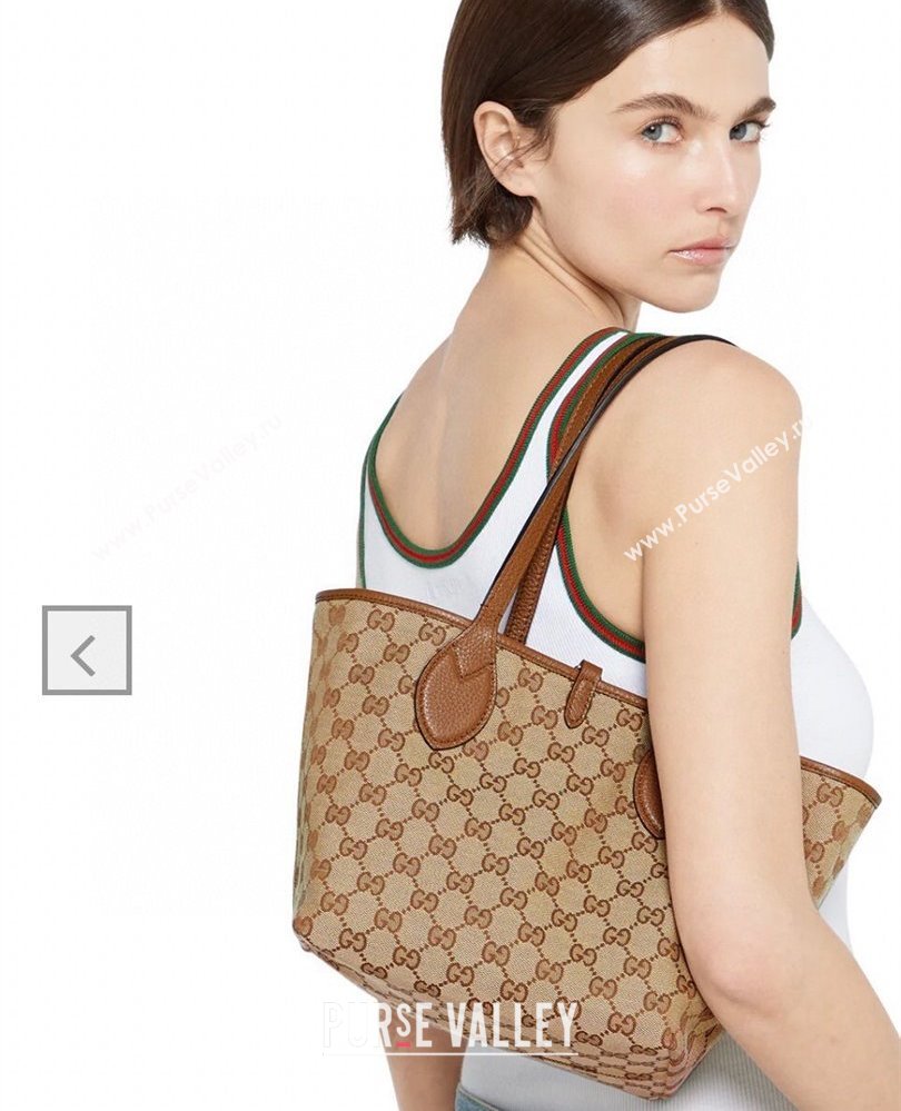 Gucci Totissima small reversible tote bag Brown 2025 ‎839124 (DLH-250808031)