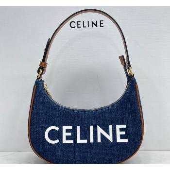 Celine Ava Hobo Bag in Denim and Calfskin Blue/Brown/White 2021 (BL-21090417)