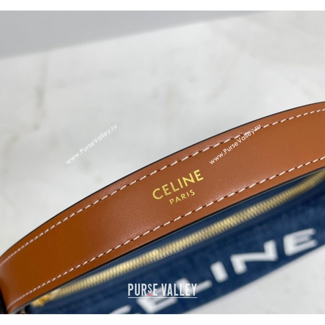 Celine Ava Hobo Bag in Denim and Calfskin Blue/Brown/White 2021 (BL-21090417)