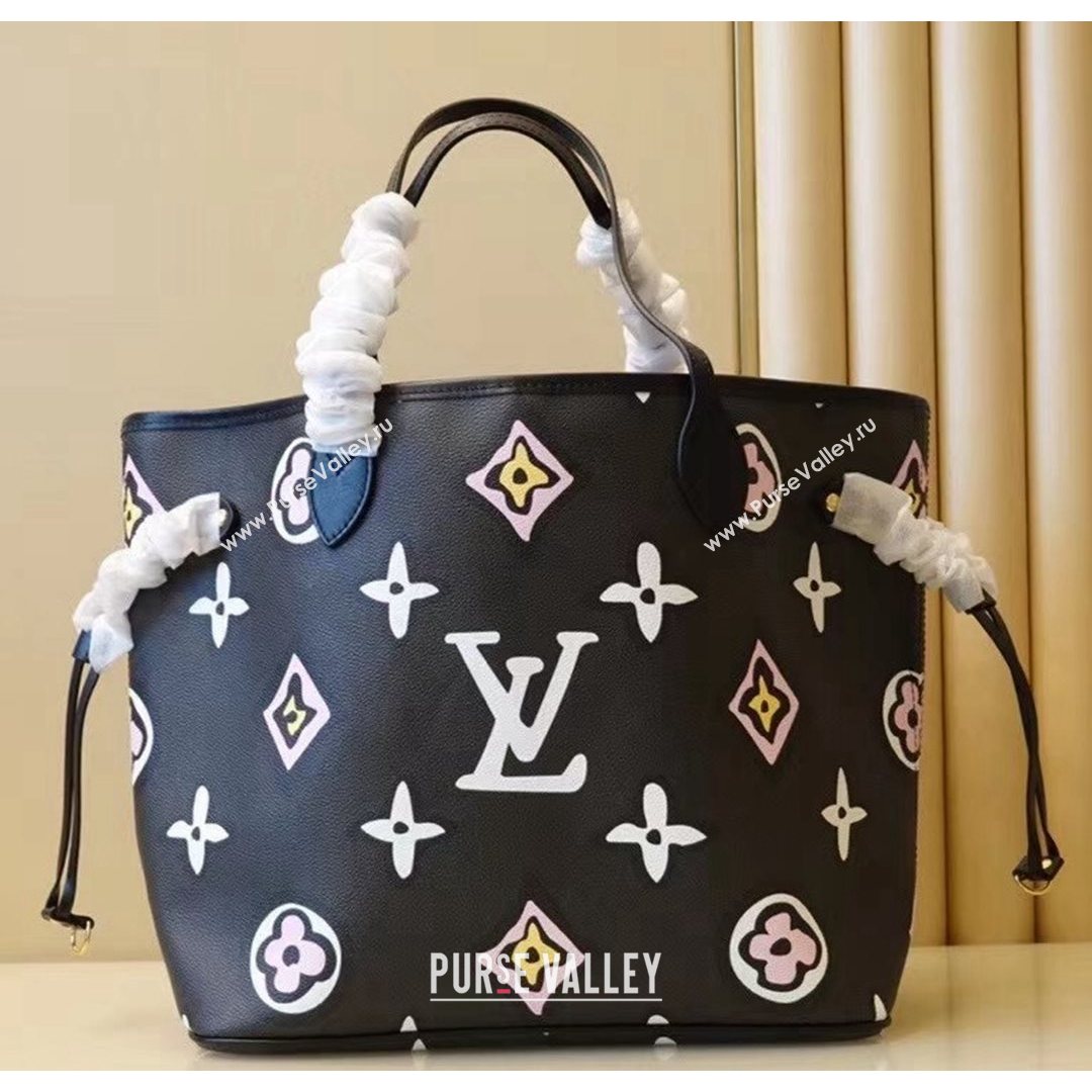 Louis Vuitton Neverfull MM Tote Bag in Black Monogram Canvas M45818 2021 (K-210826051)