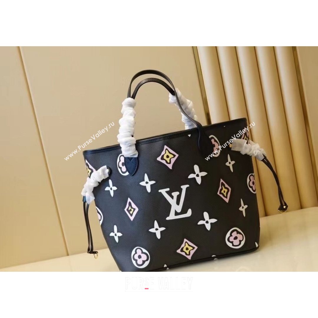 Louis Vuitton Neverfull MM Tote Bag in Black Monogram Canvas M45818 2021 (K-210826051)