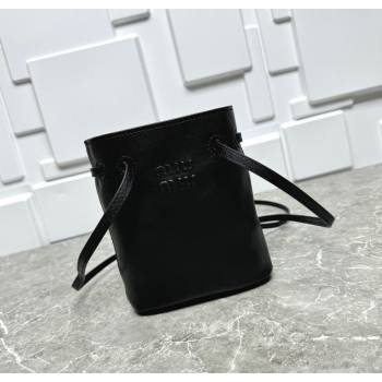Miu Miu Nappa leather bucket mini-bag Black 2025 5NF460 (99-250618030)