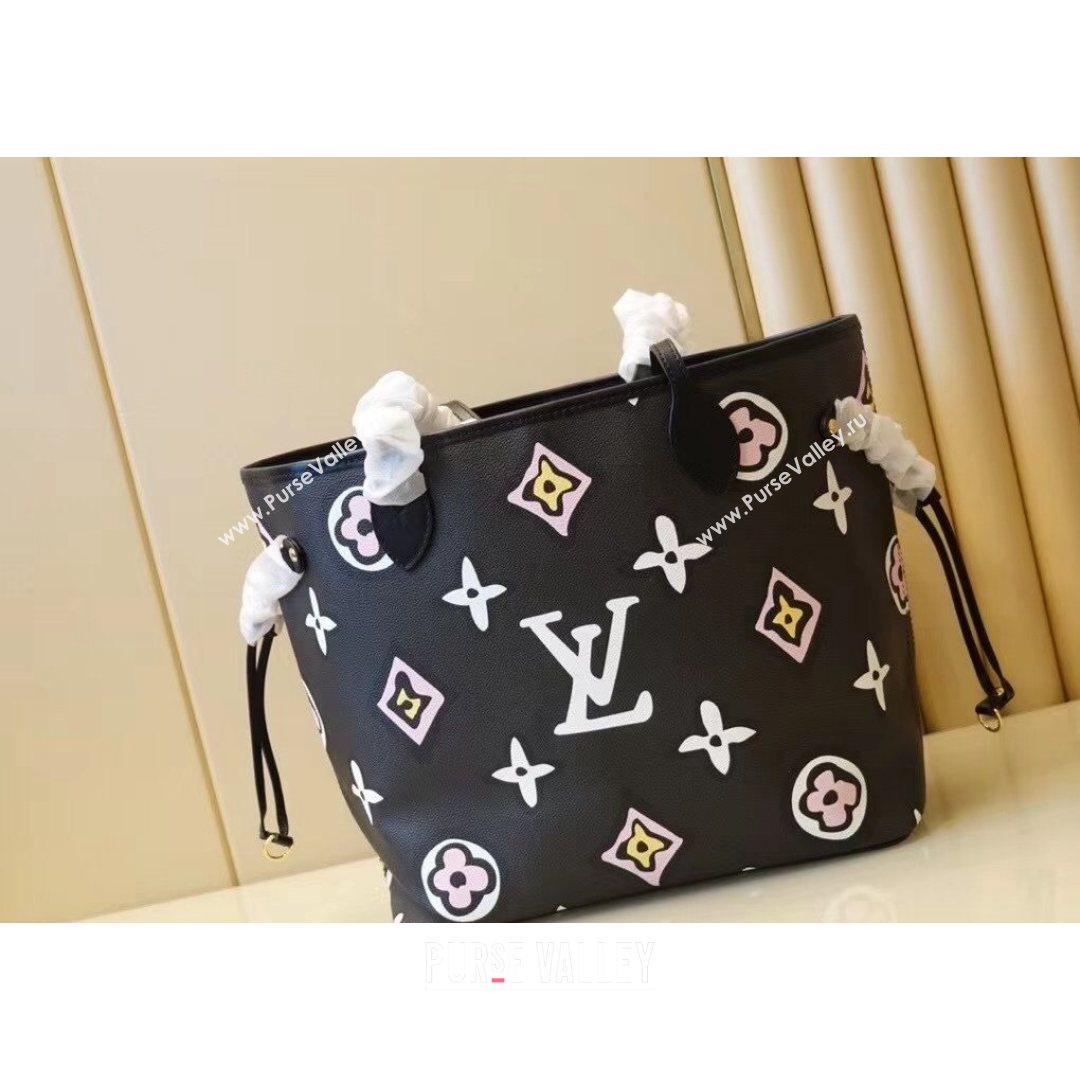 Louis Vuitton Neverfull MM Tote Bag in Black Monogram Canvas M45818 2021 (K-210826051)