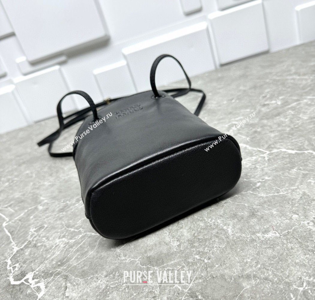 Miu Miu Nappa leather bucket mini-bag Black 2025 5NF460 (99-250618030)