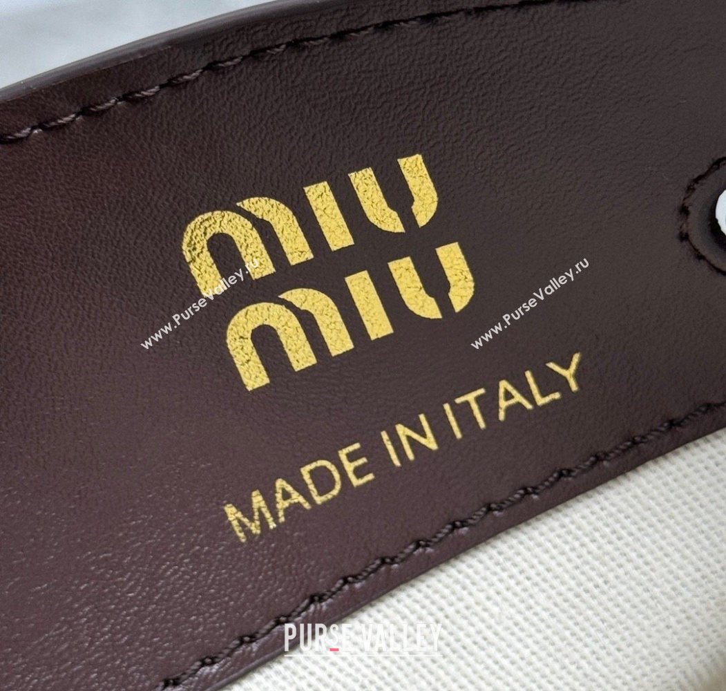 Miu Miu Nappa leather bucket mini-bag Briarwood Brown 2025 5NF460 (99-250618031)