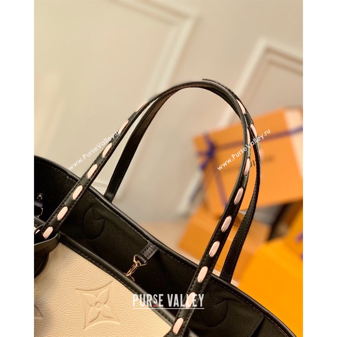 Louis Vuitton Neverfull MM Tote Bag in Monogram Empreinte Leather M58525 Cream 2021 (K-210826053)