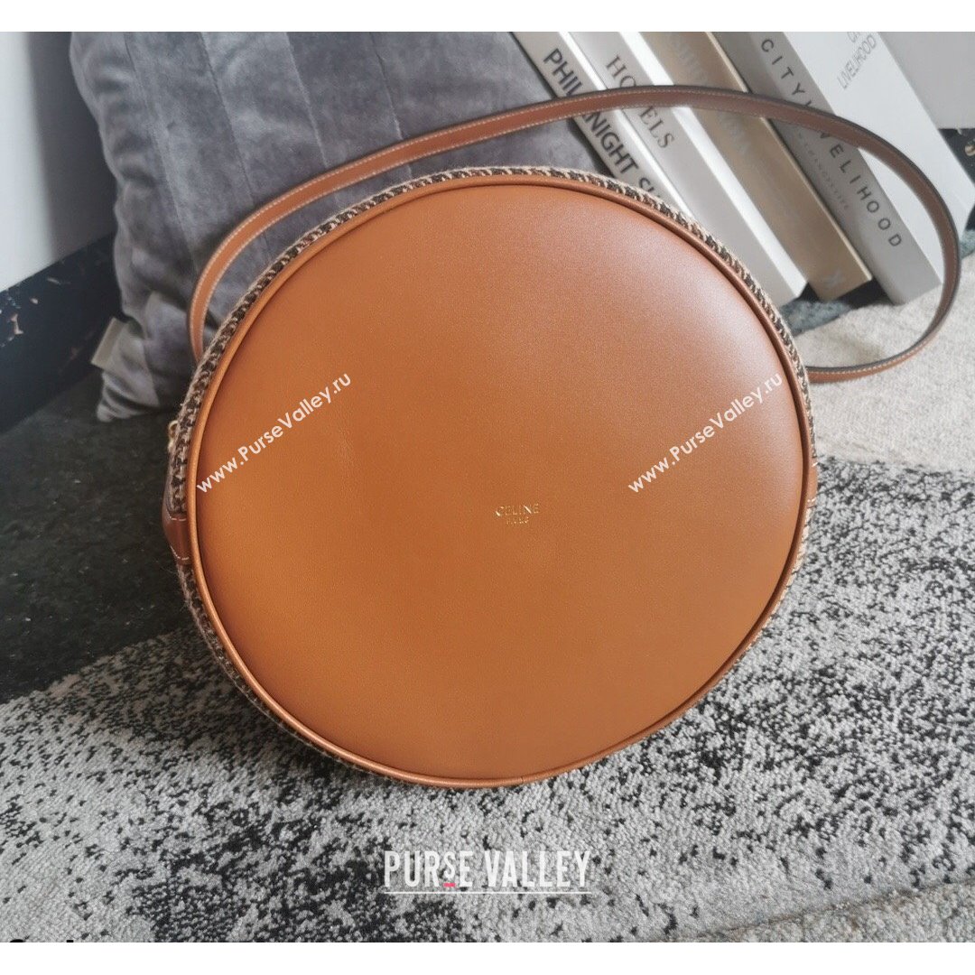 Celine Bucket 16 Bag in Brown Houndstooth Fabric 2021 (BL-21090404)