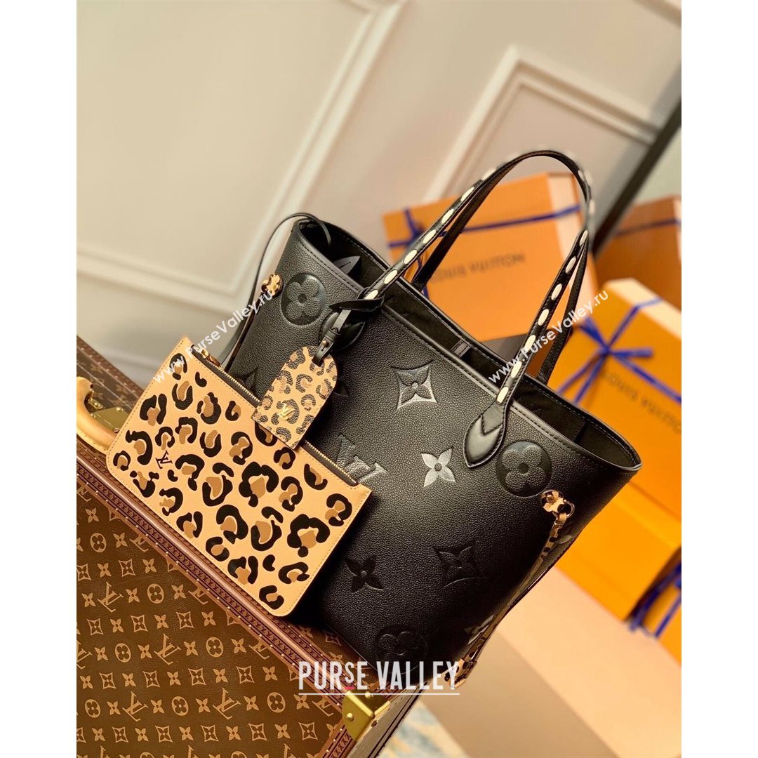 Louis Vuitton Neverfull MM Tote Bag in Monogram Empreinte Leather M45856 Black 2021 (K-210826054)
