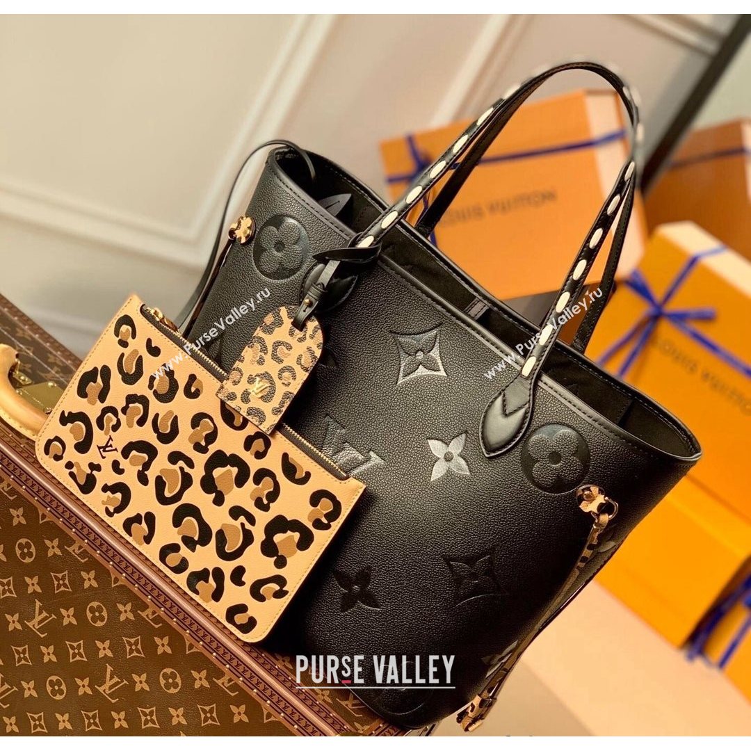 Louis Vuitton Neverfull MM Tote Bag in Monogram Empreinte Leather M45856 Black 2021 (K-210826054)