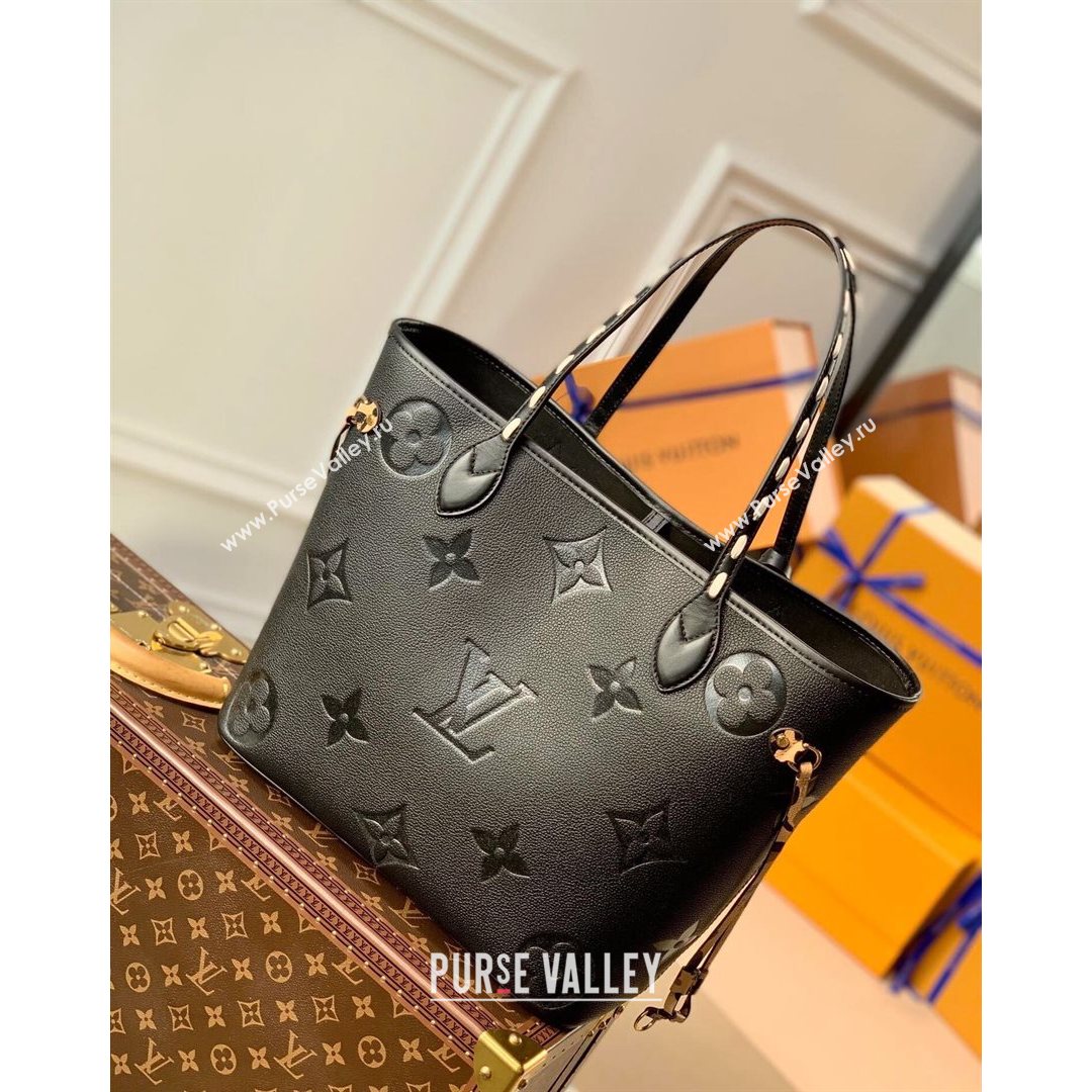 Louis Vuitton Neverfull MM Tote Bag in Monogram Empreinte Leather M45856 Black 2021 (K-210826054)