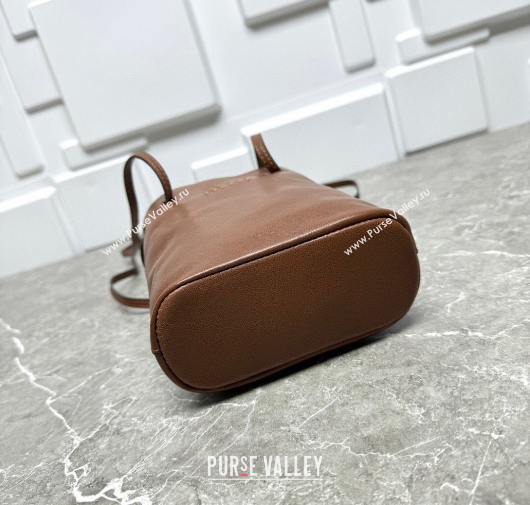 Miu Miu Nappa leather bucket mini-bag Oak Brown 2025 5NF460 (99-250618032)