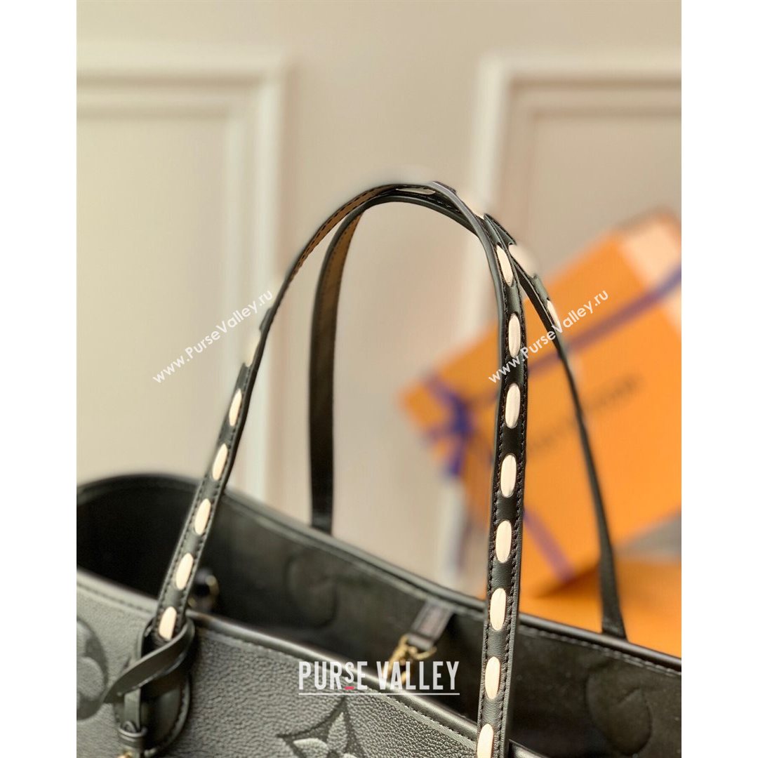 Louis Vuitton Neverfull MM Tote Bag in Monogram Empreinte Leather M45856 Black 2021 (K-210826054)