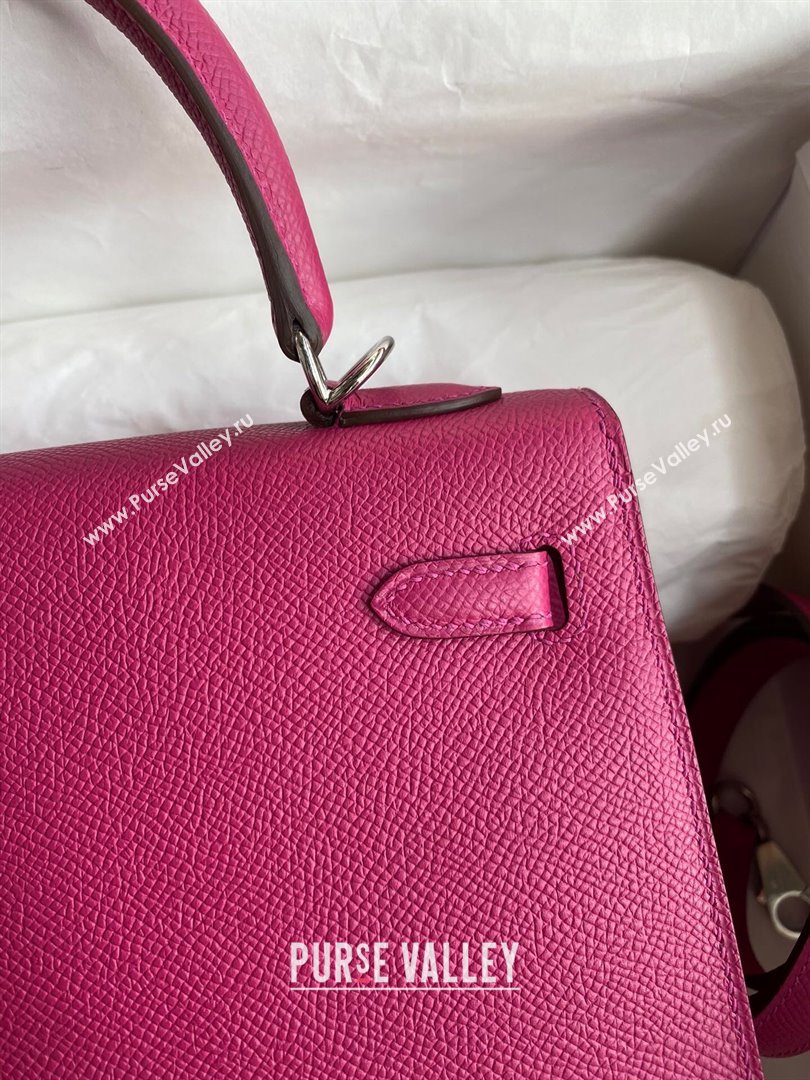 Hermes Kelly 25/28/32cm Bag in Original Epsom Leather Rosy/Silver 2024 (Handmand) (M-24021918)