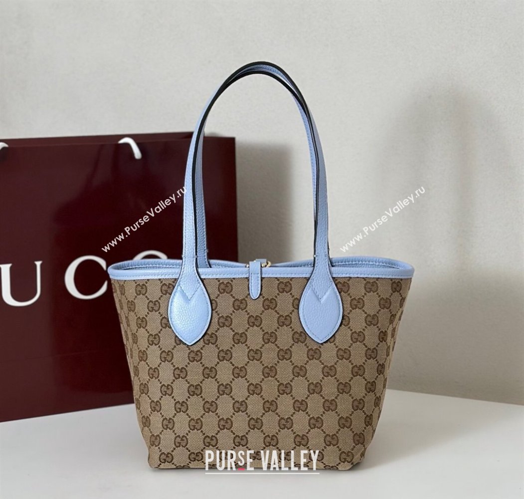 Gucci Totissima small reversible tote bag Light Blue 2025 ‎839124 (DLH-250808033)