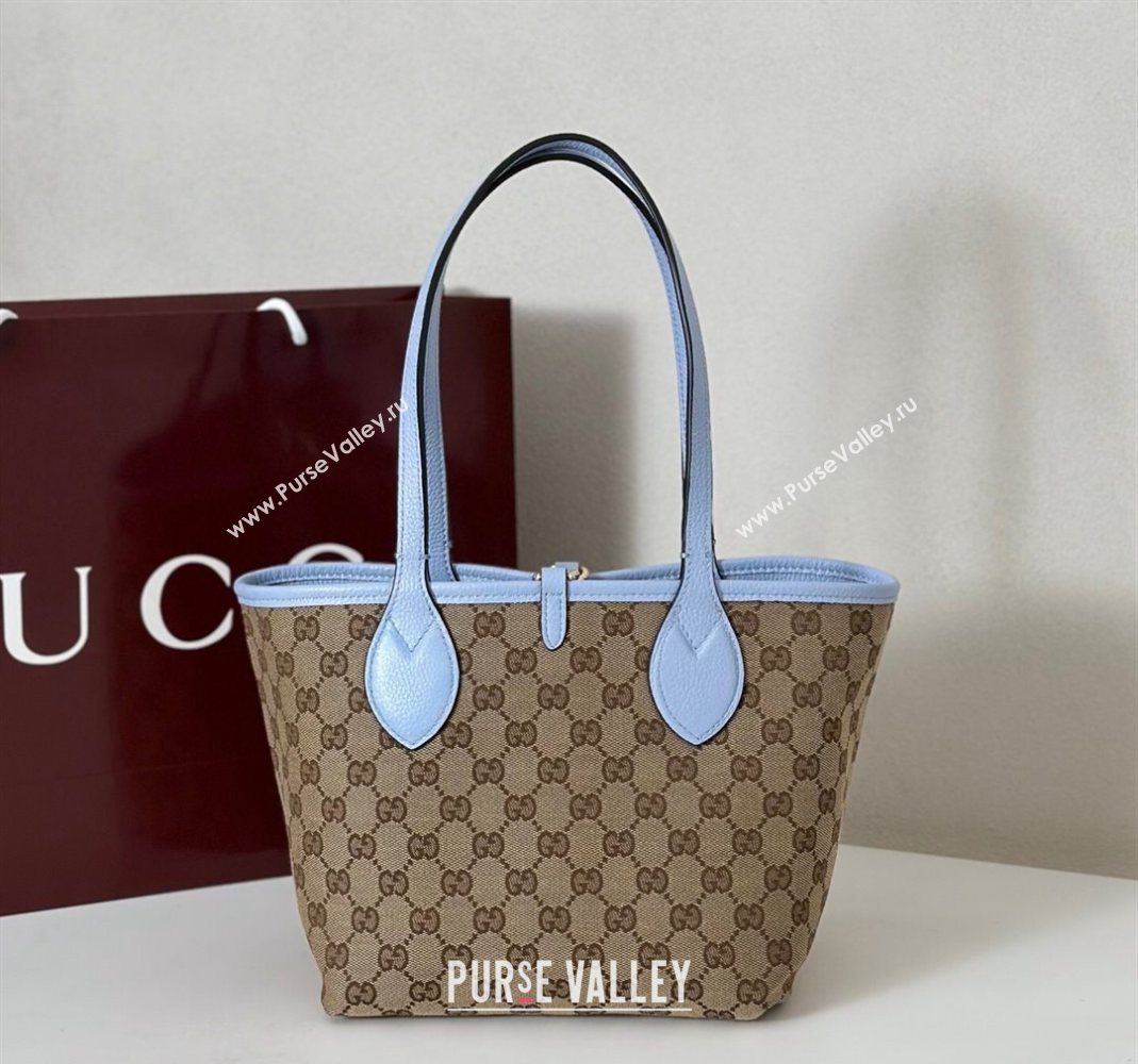Gucci Totissima small reversible tote bag Light Blue 2025 ‎839124 (DLH-251124129)