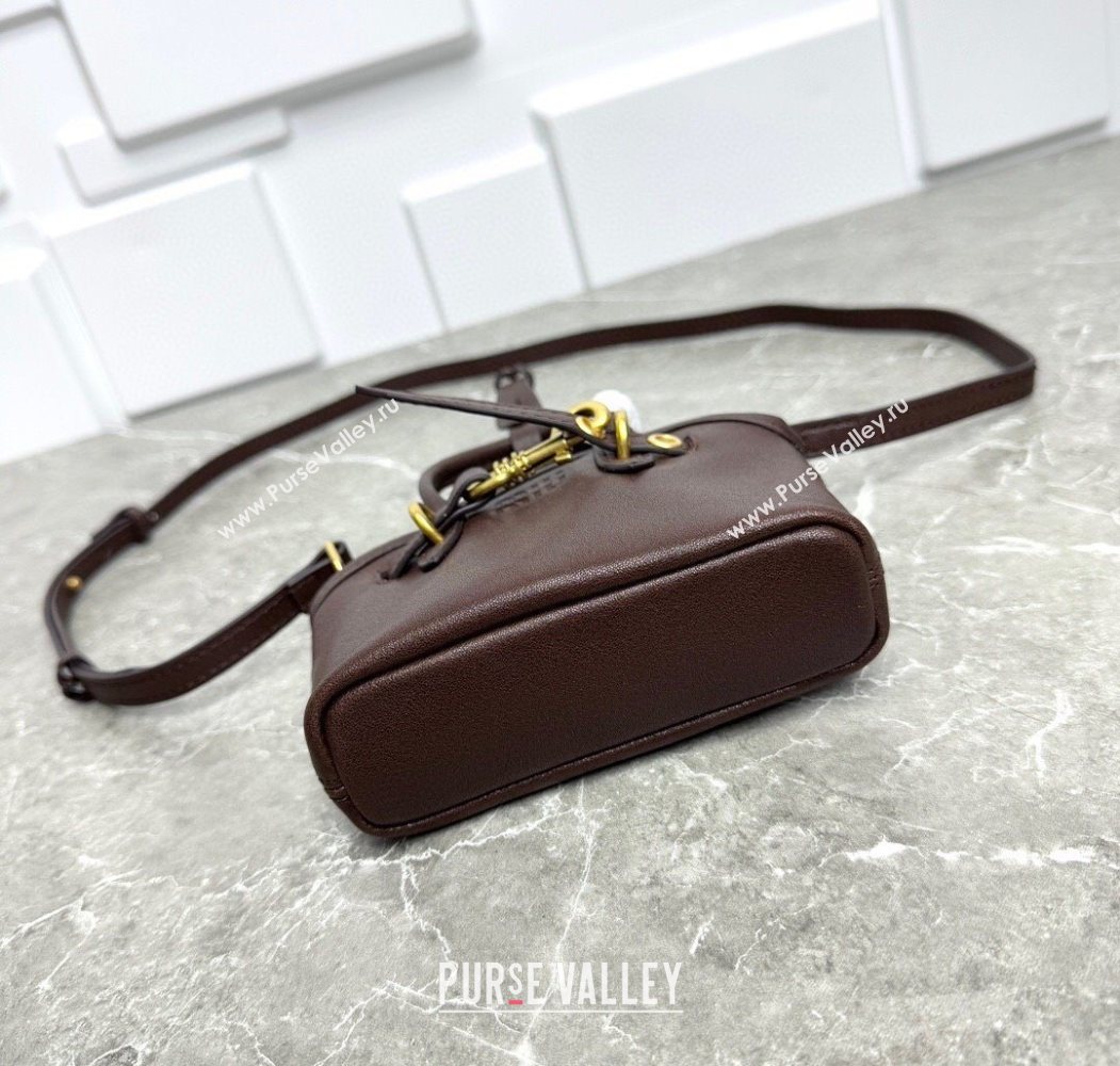 Miu Miu Leather trick Micro bag Briarwood Brown 2025 5NR037 (99-250618033)
