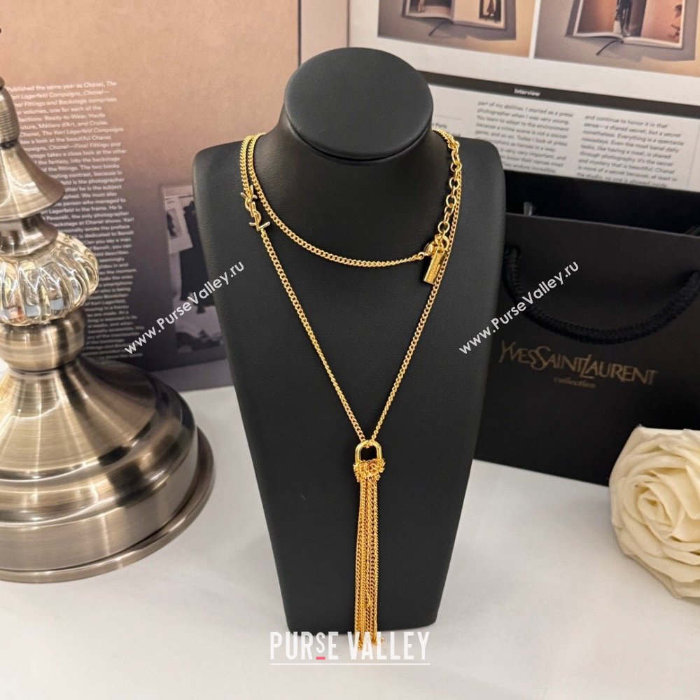 Saint Laurent Tassels Necklace S110441 Gold 2024 (YF-24110441)