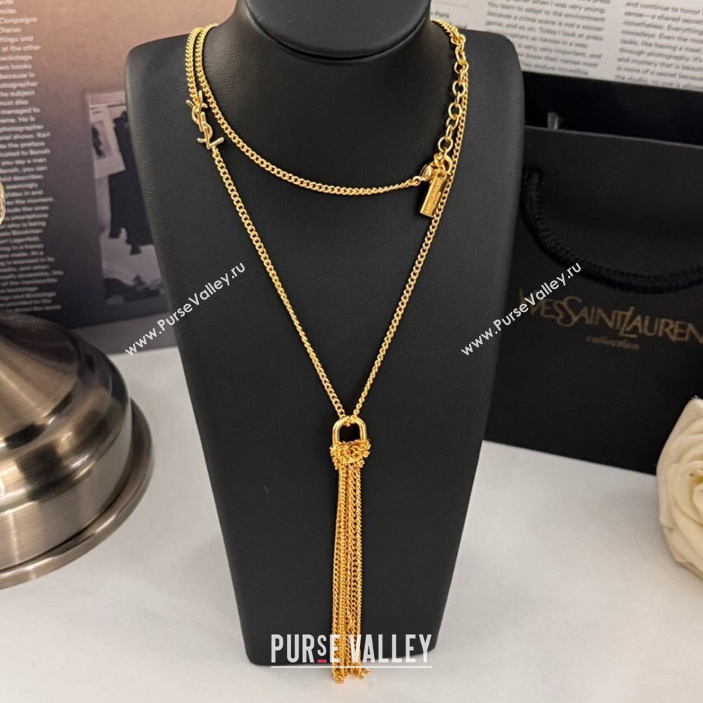 Saint Laurent Tassels Necklace S110441 Gold 2024 (YF-24110441)