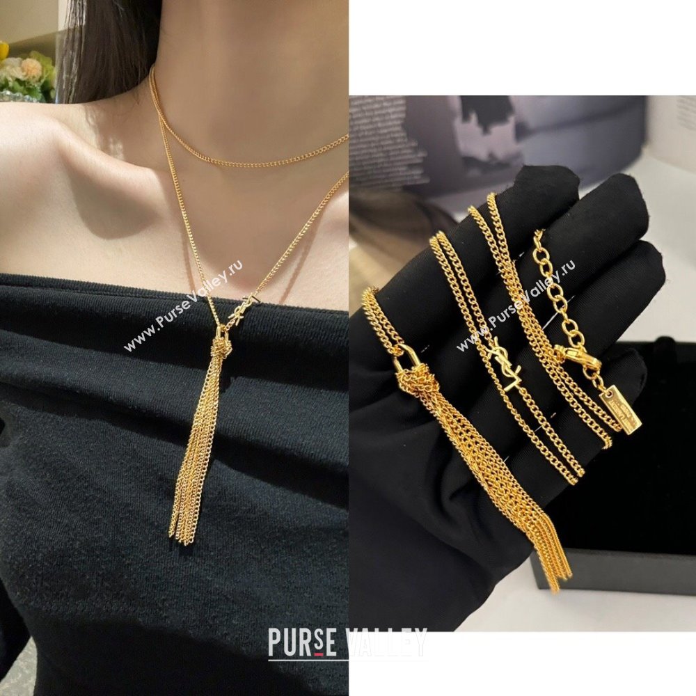 Saint Laurent Tassels Necklace S110441 Gold 2024 (YF-24110441)