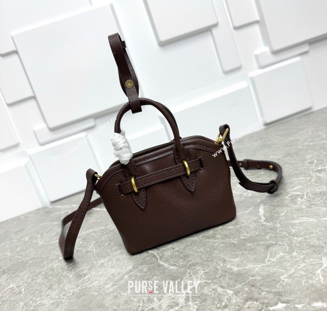 Miu Miu Leather trick Micro bag Briarwood Brown 2025 5NR037 (99-250618033)