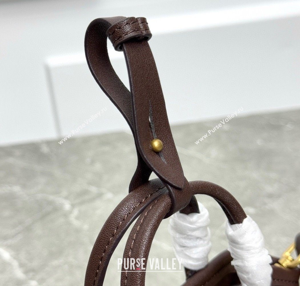 Miu Miu Leather trick Micro bag Briarwood Brown 2025 5NR037 (99-250618033)