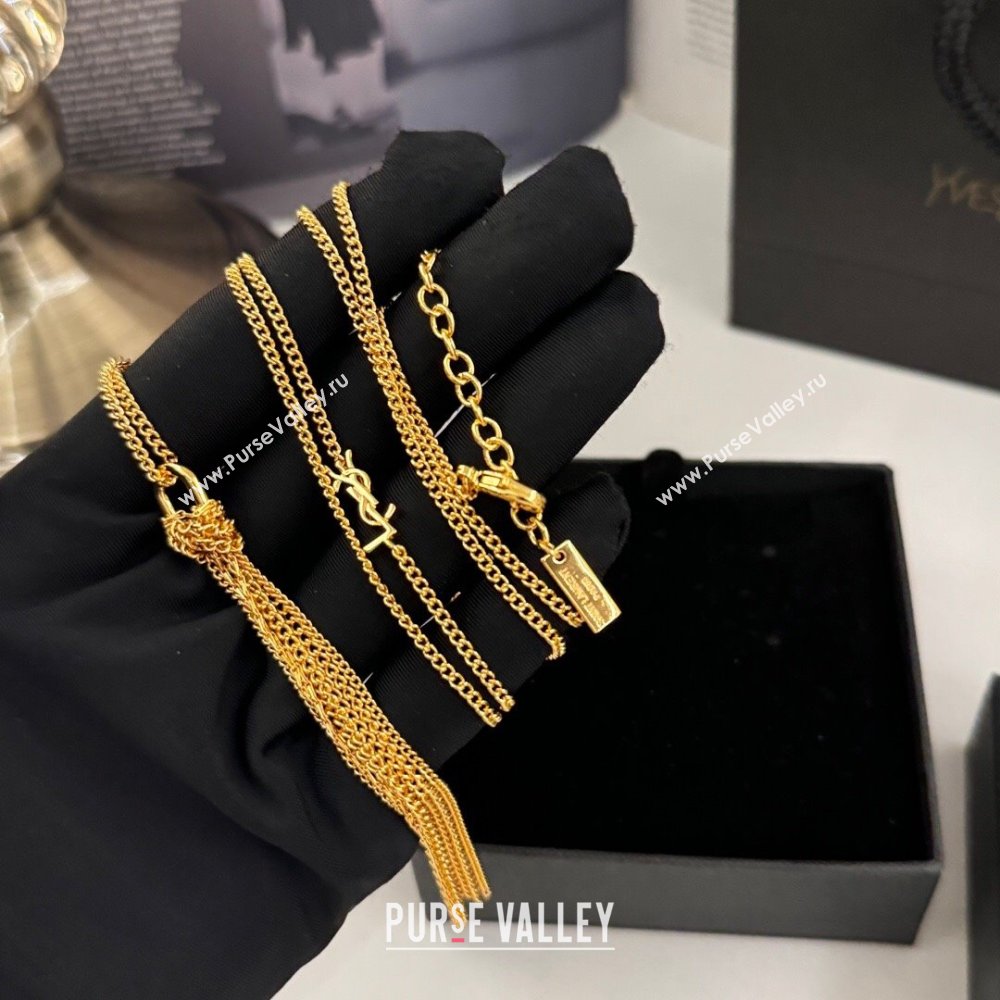 Saint Laurent Tassels Necklace S110441 Gold 2024 (YF-24110441)