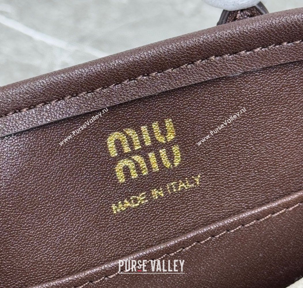 Miu Miu Leather trick Micro bag Briarwood Brown 2025 5NR037 (99-250618033)