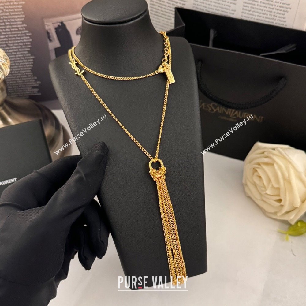 Saint Laurent Tassels Necklace S110441 Gold 2024 (YF-24110441)