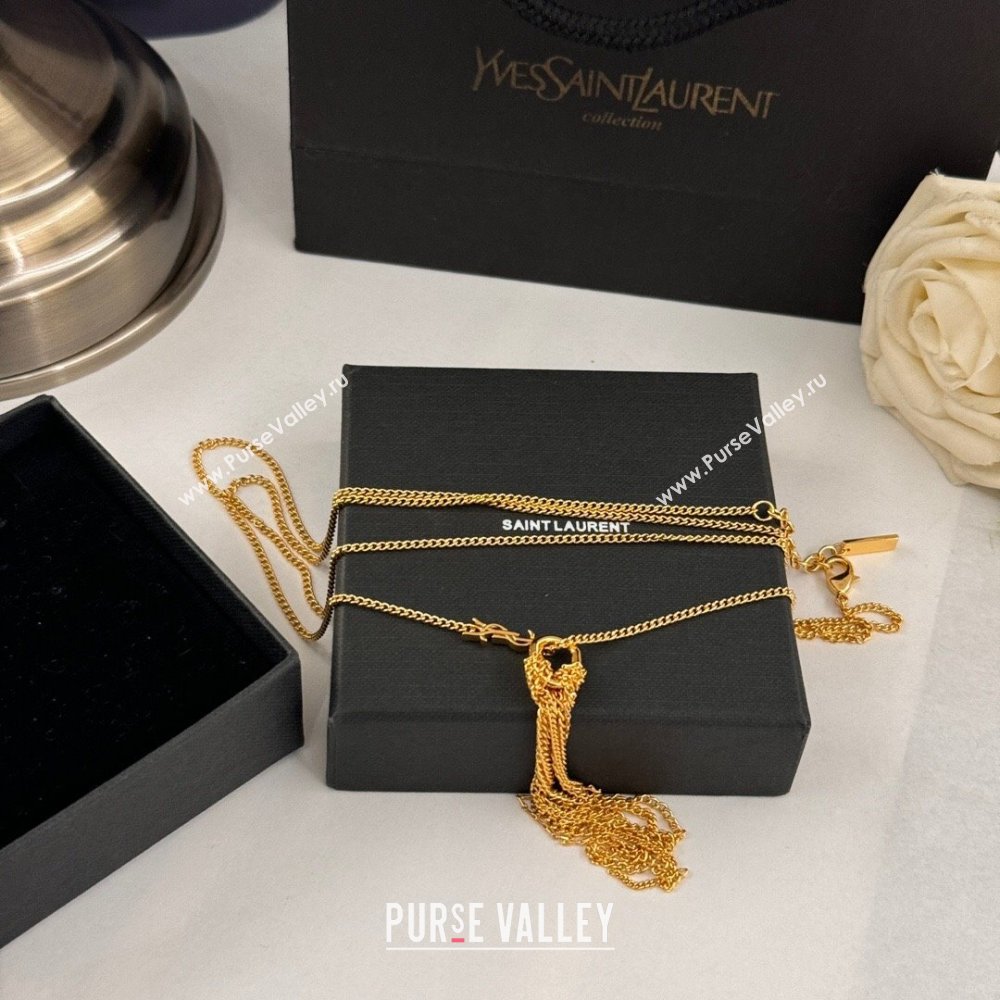 Saint Laurent Tassels Necklace S110441 Gold 2024 (YF-24110441)