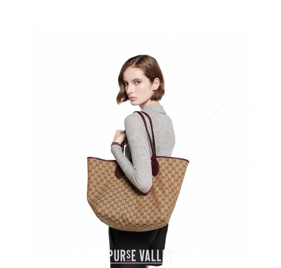 Gucci Totissima Large reversible tote bag Light Blue 2025 ‎839112 (DLH-250808037)