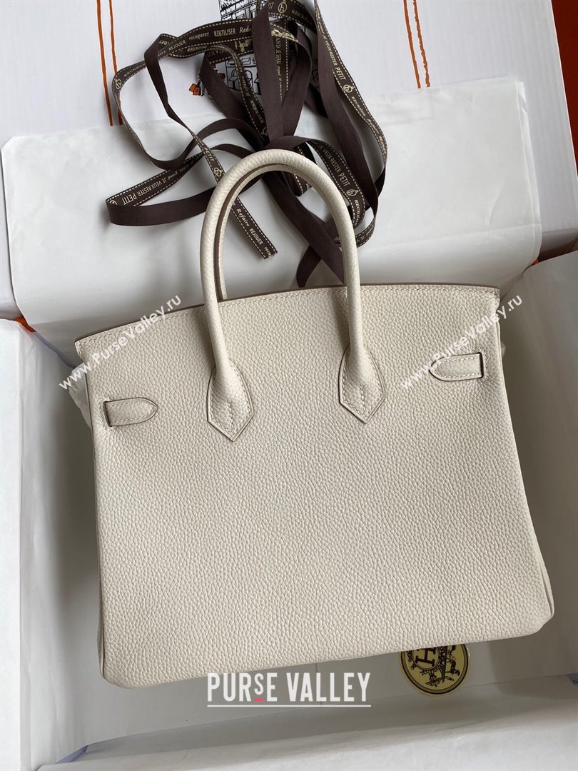 Hermes Birkin 25cm Bag in Original Togo Leather Milkshake White/Gold 2023 (Pure Handmade) (Y-23110822)