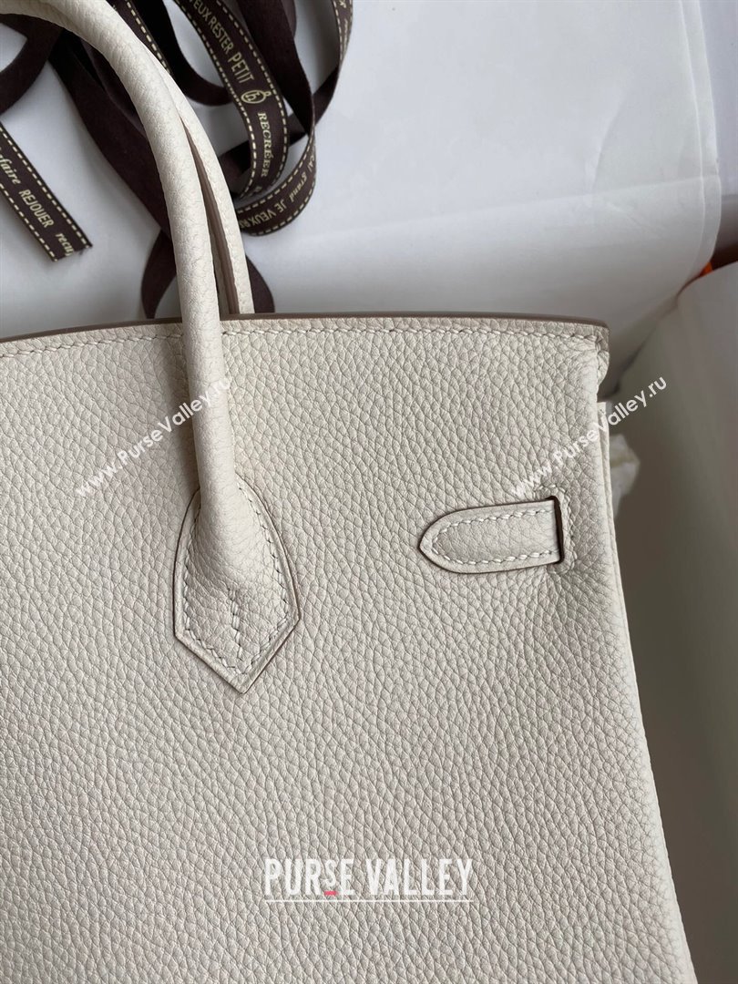 Hermes Birkin 25cm Bag in Original Togo Leather Milkshake White/Gold 2023 (Pure Handmade) (Y-23110822)