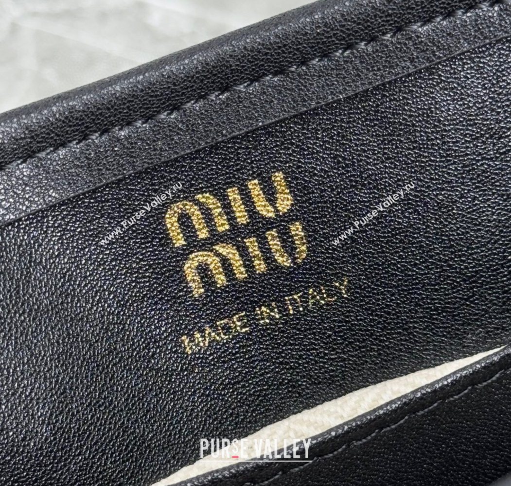 Miu Miu Leather trick Micro bag Black 2025 5NR037 (99-250618034)