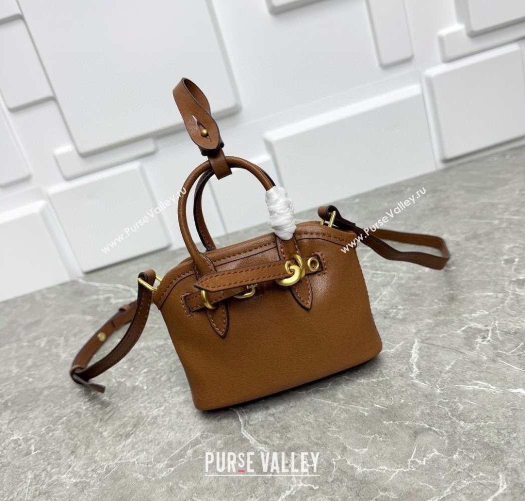 Miu Miu Leather trick Micro bag Oak Brown 2025 5NR037 (99-250618035)