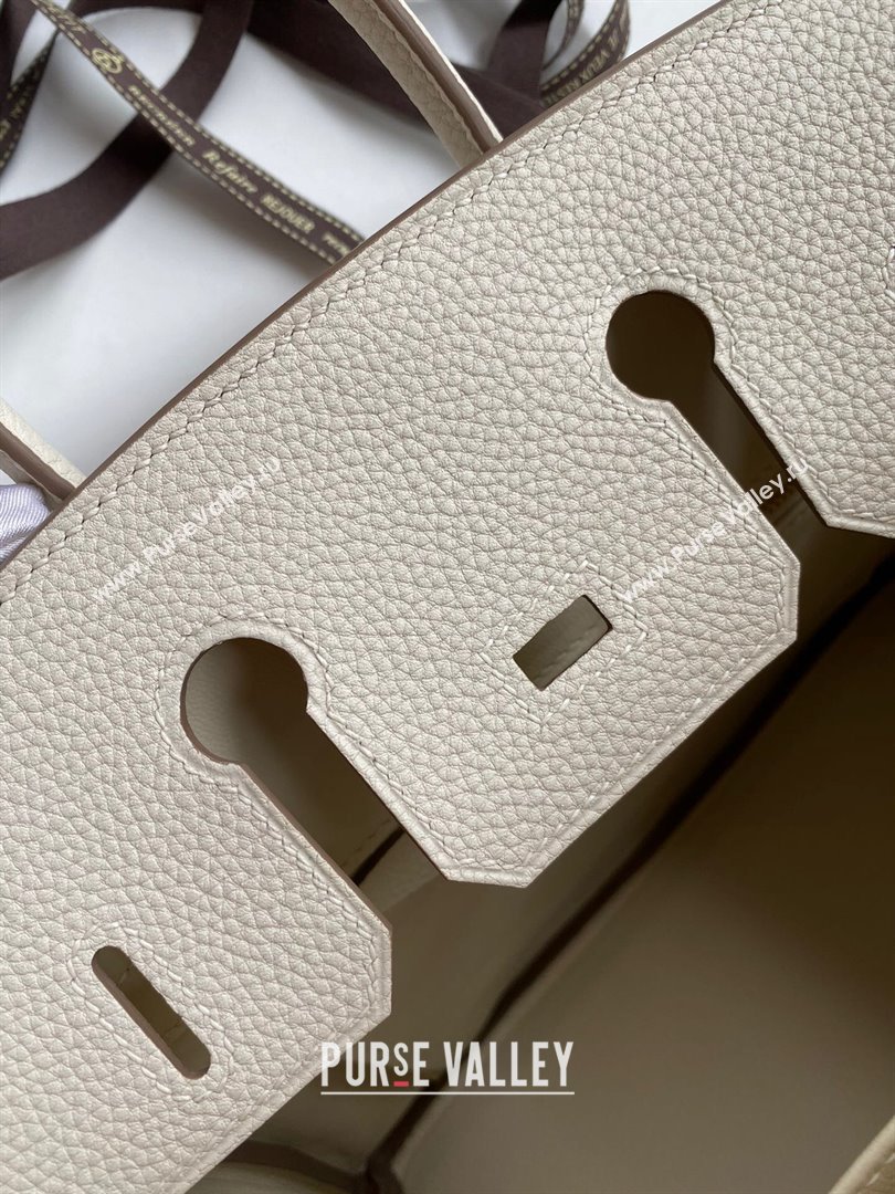 Hermes Birkin 25cm Bag in Original Togo Leather Milkshake White/Gold 2023 (Pure Handmade) (Y-23110822)