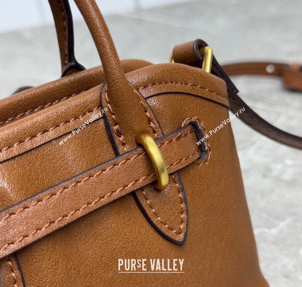 Miu Miu Leather trick Micro bag Oak Brown 2025 5NR037 (99-250618035)