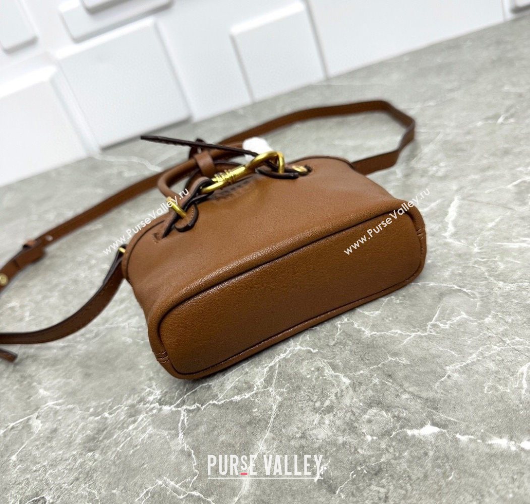 Miu Miu Leather trick Micro bag Oak Brown 2025 5NR037 (99-250618035)