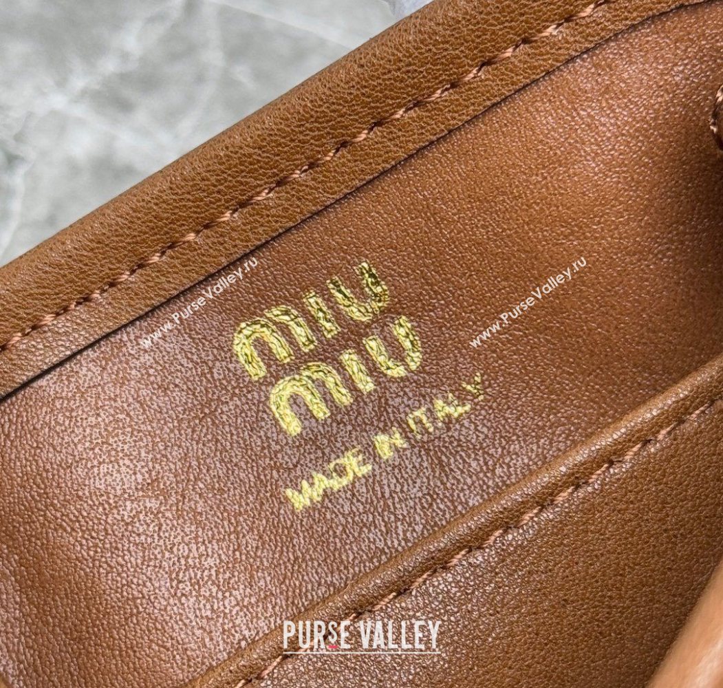 Miu Miu Leather trick Micro bag Oak Brown 2025 5NR037 (99-250618035)