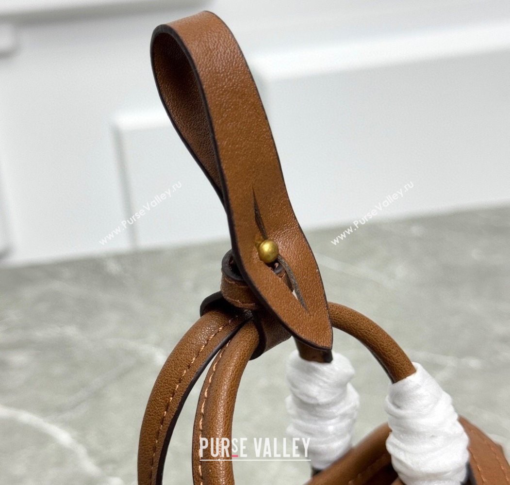 Miu Miu Leather trick Micro bag Oak Brown 2025 5NR037 (99-250618035)