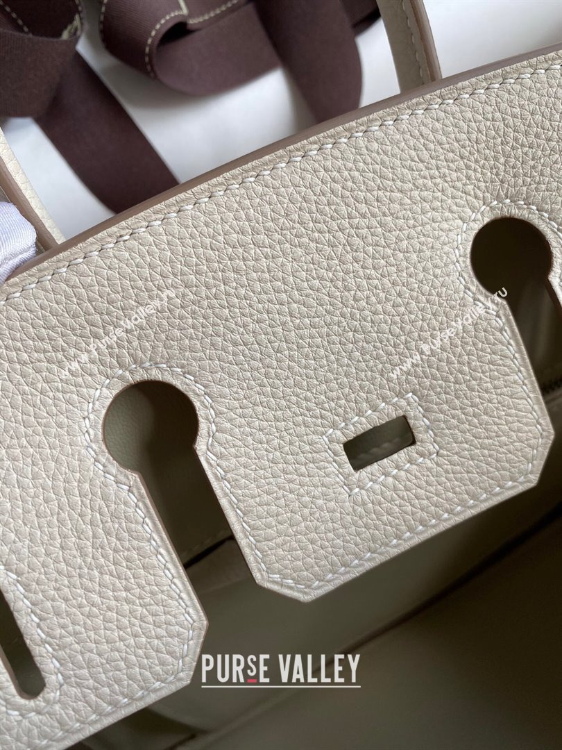 Hermes Birkin 25cm Bag in Original Togo Leather Milkshake White/Silver 2023 (Pure Handmade) (Y-23110823)