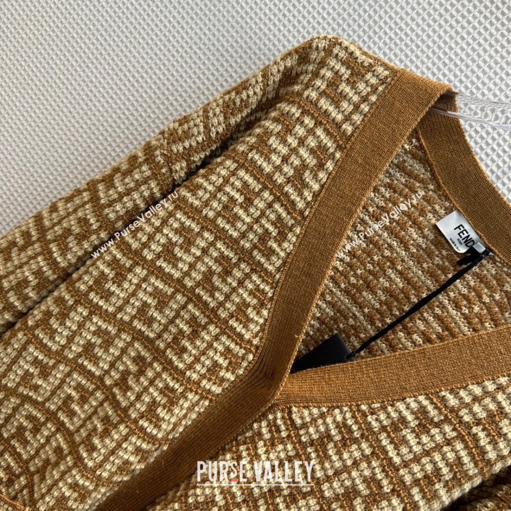 Fendi FF Cardigan F122522 Brown 2023 (Q-23122522)