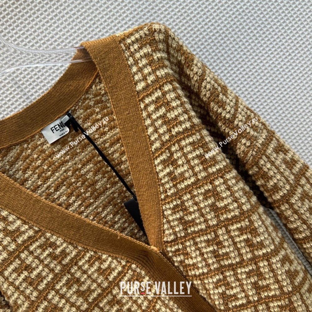 Fendi FF Cardigan F122522 Brown 2023 (Q-23122522)