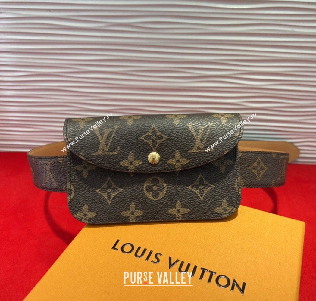 Louis Vuitton Monogram Pouch Belt 3cm 2025 0618 (99-250618036)