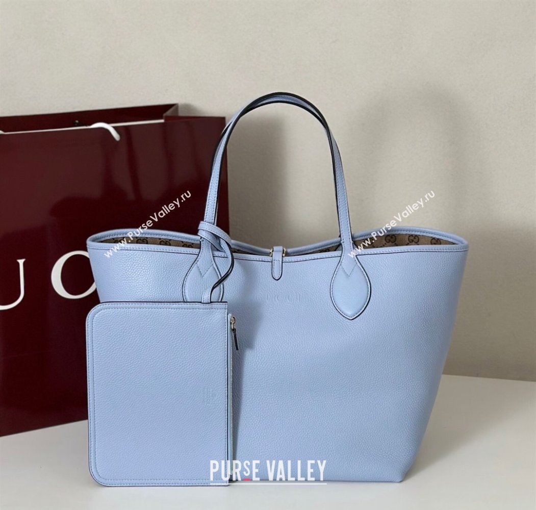 Gucci Totissima Large reversible tote bag Light Blue 2025 ‎839112 (DLH-250808037)